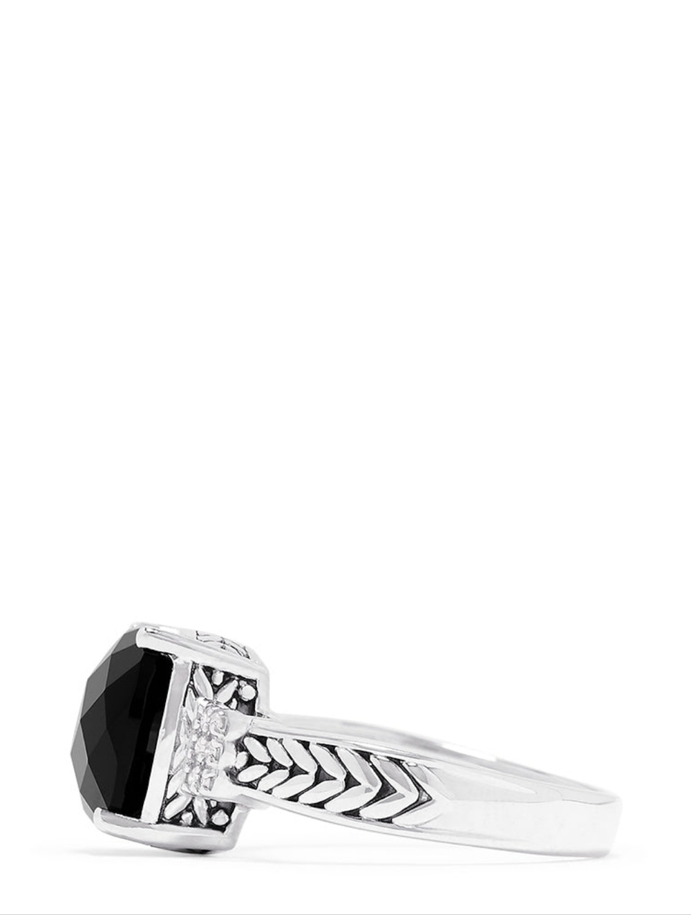 925 Sterling Silver Onyx and Diamond Accented Ring, 4.96 TCWWEB ID: 8227 💍✨ - Picture 5 of 7